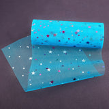 5 Roll Star Sequin Deco Mesh Ribbons, Tulle Fabric, Tulle Roll Spool Fabric For Skirt Making, Teal, 6 inch(15.24cm), about 10yards/roll(9.144m/roll).