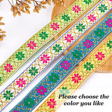 4 Rolls 0.75 Width Floral Embroidered Jacquard Ribbon 7m/7.6 Yards Vintage Woven Trim Ethnic Fabric Trim Fringe for DIY Clothing Embellishment Craft Home Decor