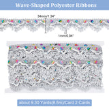 2 Cards Wave-Shaped Polyester Ribbons