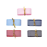 1 Set Elite Cotton Grosgrain Ribbon, Stripe Pattern, Mixed Color, 1 inch(25mm), about 5.47yards/roll(5m/roll), 5rolls/set