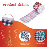 3 Rolls 3 Style Polyester Ribbons, Garment Accessories, Tartan Pattern, Christmas Theme, Mixed Color, 2-1/2 inch(65mm), 5 yards/roll, 1roll/style