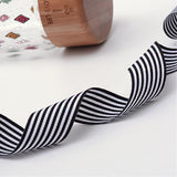 1 Roll Striped Polyester Grosgrain Ribbon, Black, 1 inch(25mm), about 100yards/roll(91.44m/roll)