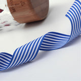 1 Roll Striped Polyester Grosgrain Ribbon, Royal Blue, 1 inch(25mm), about 100yards/roll(91.44m/roll)