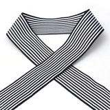 1 Roll Striped Polyester Grosgrain Ribbon, Black, 1-1/2 inch(38mm), about 100yards/roll(91.44m/roll)
