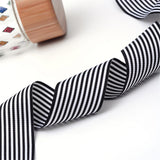 1 Roll Striped Polyester Grosgrain Ribbon, Black, 1-1/2 inch(38mm), about 100yards/roll(91.44m/roll)