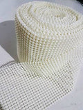 24 Rows ABS Plastic Imitation Pearl Mesh Ribbon Roll