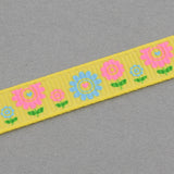 Single Face Flower Printed Polyester Grosgrain Ribbon