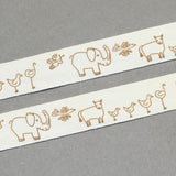 Animals Printed Cotton Ribbon