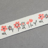 5 Roll Flowers Printed Cotton Ribbon, Tomato, 5/8 inch(15mm), about 20yards/roll(18.28m/roll)