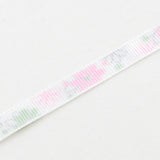 Single Face Flowers Printed Polyester Grosgrain Ribbon