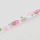 Single Face Flowers Printed Polyester Grosgrain Ribbon