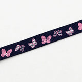 Single Face Butterfly Printed Polyester Grosgrain Ribbon