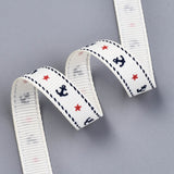 Single Face Anchor & Star Printed Polyester Grosgrain Ribbon