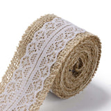 1 Set Burlap Fabric Ribbon, for Craft Making, Tan, about 10m/roll, 6rolls/set