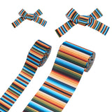 2 Rolls 2 Styles Stripe Pattern Printed Polyester Grosgrain Ribbon