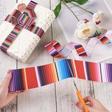 2 Rolls 2 Styles Stripe Pattern Printed Polyester Grosgrain Ribbon