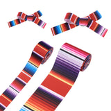 2 Rolls 2 Styles Stripe Pattern Printed Polyester Grosgrain Ribbon