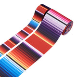 2 Rolls 2 Styles Stripe Pattern Printed Polyester Grosgrain Ribbon