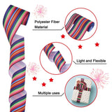 2 Rolls 2 Style Stripe Pattern Printed Polyester Grosgrain Ribbon