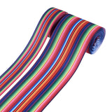 2 Rolls 2 Style Stripe Pattern Printed Polyester Grosgrain Ribbon