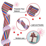 2 Rolls 2 Style Stripe Pattern Printed Polyester Grosgrain Ribbon