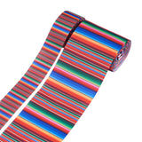 2 Rolls 2 Style Stripe Pattern Printed Polyester Grosgrain Ribbon