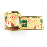 1 Roll Single Face Satin Ribbon, Polyester Ribbon, Flower Pattern, Green, 1 inch(25mm), about 50yards/roll(45.72m/roll)