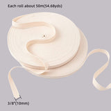 50M/Roll 2 Rolls Cotton Webbing, 10mm(3/8) Wide Herringbone Cotton Tape Ribbons Flat Cords for Sewing Knitting DIY Making