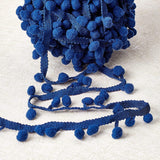 20 Yards Mini Pom Pom Trim (Blue) Ball Fringe Ribbon Sew on DIY Craft Sewing Accessory for Home Curtain Clothes Pillow Decoration