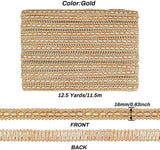 Gold Braid Trim 5/8 X 12.5 Yards Polyester Ribbon Woven Gimp Fringe Trim for Costume DIY Crafts Sewing Jewelry Making Home Decoration