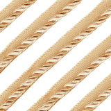 13.7 Yards Twisted Lip Cord Trim, Twisted Cord Trim Ribbon 16mm, Polyester Twisted Trim Cord Rope Embellishment for Home Decor, Upholstery and More, Golden