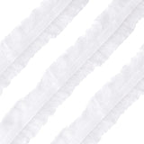 11Yard/10m White Fabric Lace Trim Stretch Elastic Double Ruffle Lace Ribbon 1 inches/28mm Wide for Sewing, Dress Decoration and Gift Wrapping