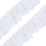 20 Yards/23m 2-Layer White Pleated Organza Lace Ribbon Gathered Mesh Chiffon Fabric Lace Applique Tulle Trimming for Craft Sewing Dress DIY Handmade Decoration