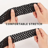 5.5 Yards 1.7 Wide Elastic Crochet Headband Ribbon Crochet Stretch Trim Fabric for Hair Accessories Tube Top, Black