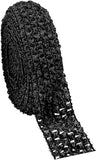 5.5 Yards 1.7 Wide Elastic Crochet Headband Ribbon Crochet Stretch Trim Fabric for Hair Accessories Tube Top, Black