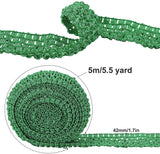 5.5 Yards 1.7 Wide Elastic Crochet Headband Ribbon Crochet Stretch Trim Fabric for Hair Accessories Tube Top, Green