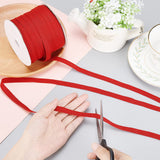 80 Yards(73.15m)/Roll Cotton Tape Ribbons, Herringbone Cotton Webbings, 10mm Wide Flat Cotton Herringbone Cords for Knit Sewing DIY Crafts, Red