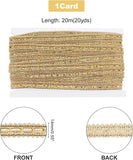 21.8 Yards Gimp Braid Trim 14mm/0.5 Shiny Lurex Trim Gold Decorative Fabric Ribbon Metallic Braid Lace Trim for Costume DIY Sewing Craft Embellishment Upholstery Home Decor