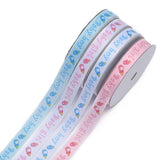1 Set Mixed Baby Shower Ornaments Decorations Polyester Grosgrain Ribbons, Mixed Color, 1/2 inch(14mm), about 20yards/roll(18.29m/roll), 4rolls/set