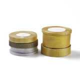 1 Roll Nylon Organza Ribbon, with Gold Foil, For Jewelry Making, White, 1inch(26mm), 200yards/roll(182.88m/roll)