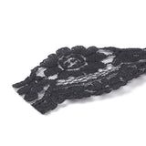 5 Bag Nylon Lace Trim, for Jewelry Making, Flat with Flower Pattern, Black, 1-3/4 inch(44mm), about 5.47 Yards(5m)/Bag