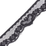 5 Bag Nylon Lace Trim, for Jewelry Making, Flat with Flower Pattern, Black, 1-1/8 inch(29mm), about 5.47 Yards(5m)/Bag
