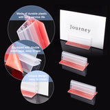 15Pcs Plastic Advertising Clip Holder, Business Card Stand, Clear, 4.2x7.9x3.15cm, 15pcs/set