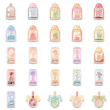 Globleland 50Pcs Bottle with Plant Waterproof PVC Adhesive Sticker, for Suitcase, Skateboard, Refrigerator, Helmet, Mobile Phone Shell, Mixed Color, 30~60mm