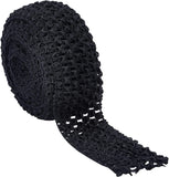 1 Roll 5.5 Yards Wide Elastic Crochet Headband Ribbon 2.2 Crochet Stretch Trim Fabric for Hair Accessories Tube Top, Black