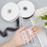 2Rolls 1 Inch(25mm) Wide Organza Ribbon with Word Best Wishes for You Pattern, Satin Ribbon for Festive Decoration DIY Crafts Arts, Black & White, 50yards/roll(45.72m/roll)