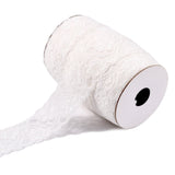 1 Roll Lace Trim Nylon Stretch Ribbon for Jewelry Making, White, 2 inch(52mm), about 100yards/roll(91.44m/roll)
