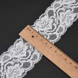 1 Roll Lace Trim Nylon Stretch Ribbon for Jewelry Making, White, 2 inch(52mm), about 100yards/roll(91.44m/roll)