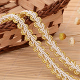 1 Roll Lace Trim Nylon Ribbon for Jewelry Making, Gold, 3/8inch(11mm), about 50yards/roll(45.72m/roll)