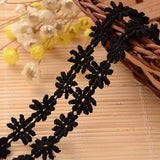 1 Roll Lace Trim Nylon Ribbon for Jewelry Making, Black, 1/2 inch(14mm), about 45yards/roll(41.148m/roll)